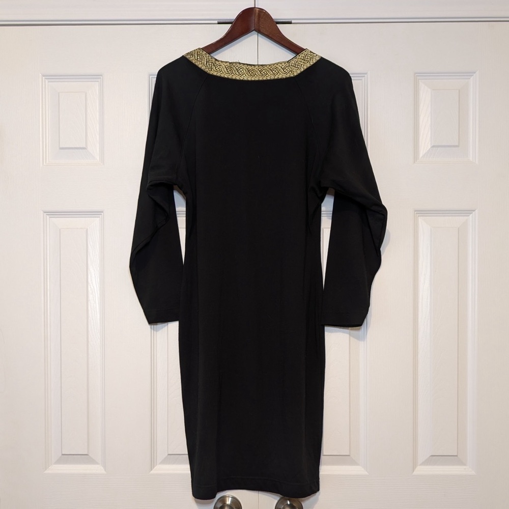 Real Y2K Vintage Together! Brand Gold and Black Dress Celtic Design Square Neck - Picture 2 of 9